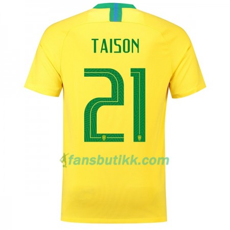 Fotball-VM 2018 Brasil drakt Taison 21 Hjemmetrøye